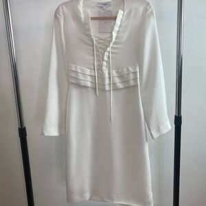 NWT IRO White lace up crepe Dress Size 4 US